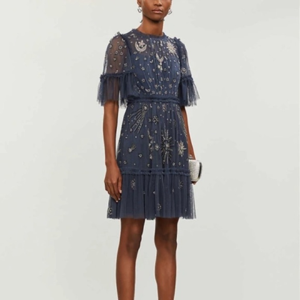 NEEDLE & THREAD X JASMINE HEMSLEY ETHER CRYSTAL-EMBELLISHED MINI DRESS